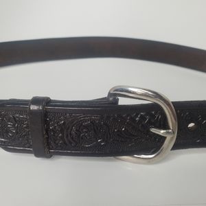Santa Fe Leather Co Western Style Full Grain Bridle Belt Embossed 550BLK Size 38